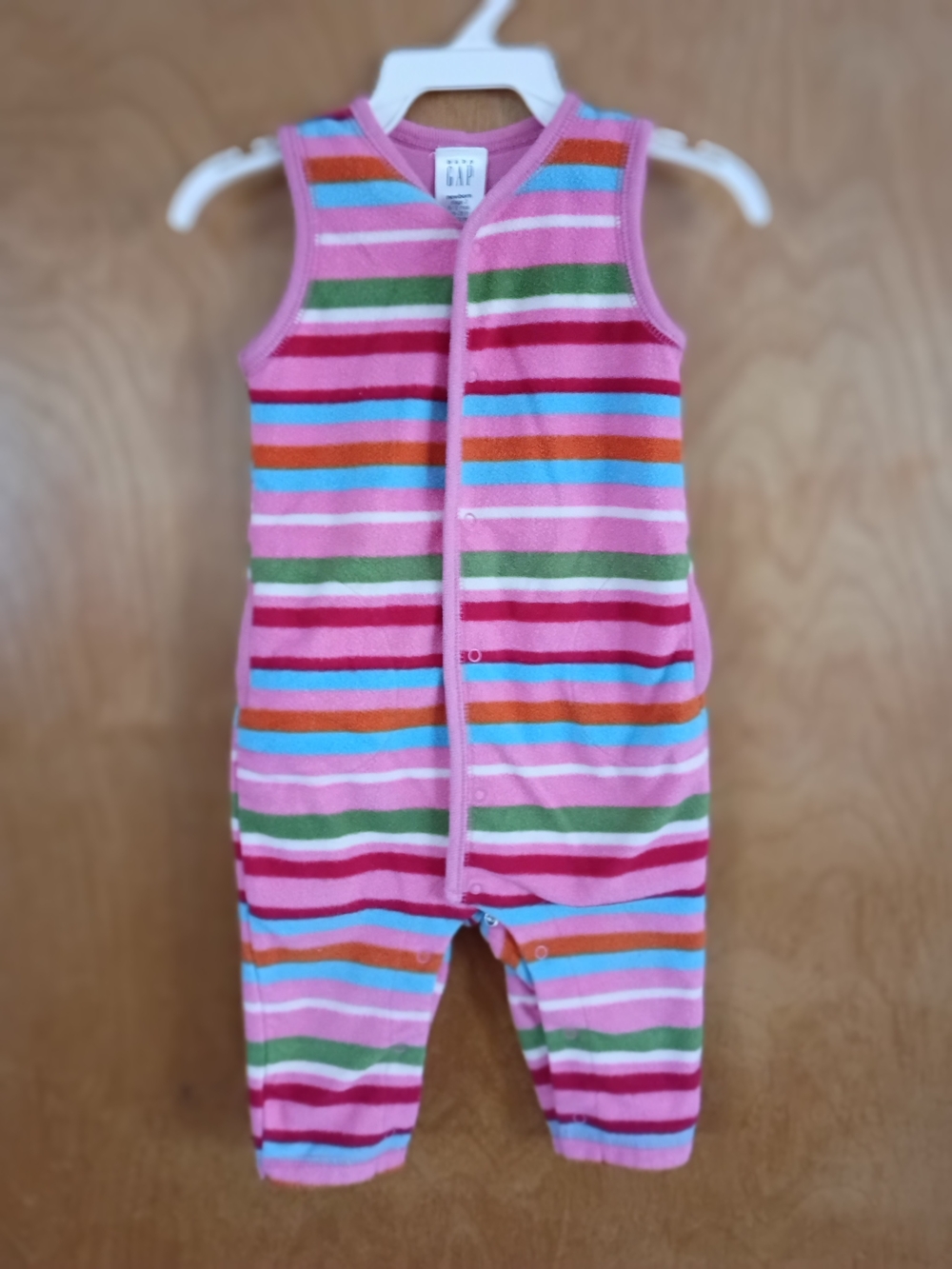 GAP Pink Multi-Color Striped Kids One-Piece